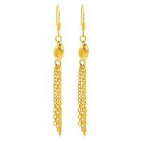 Fashion Fringe Boucles d'oreilles, laiton, pour femme, doré, 66x5mm, Vendu par paire