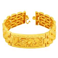 Messing Armband, plated, voor de mens, gouden, Verkocht door PC