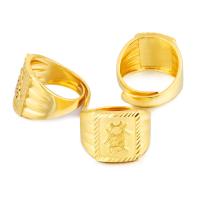 laiton Ouvrir Bague, Placage, Réglable & pour homme, doré, 17mm, Vendu par PC