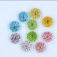 Fashion Glass Beads with Dried Flower Dome gradient color 20mm Sold By PC