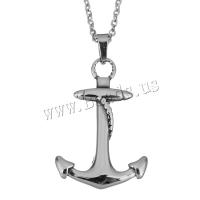 Stainless Steel smycken halsband, ROSTFRITT STÅL, Anchor, nautiska mönster, 26.5x39.5x4mm, 2mm, Säljs av PC