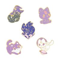 Enamel Brooch Zinc Alloy Cat stoving varnish Unisex nickel lead & cadmium free 17-30mm Sold By Lot