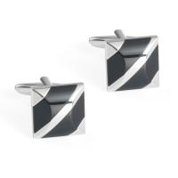 Cufflinks Brass Square silver color plated for man nickel lead & cadmium free Sold By Lot