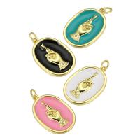 Brass Jewelry Pendants gold color plated enamel Approx 3mm Sold By PC