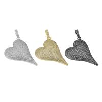 Cubic Zirconia Micro Pave Brass Pendant Heart plated micro pave cubic zirconia Approx 4.5mm Sold By PC