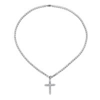 Collana di titanio acciaio, Titantium acciaio, unisex & con strass, argento, Venduto da PC