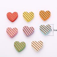 Abalorios de Madera, Schima Superba, Corazón, barniz de secado al horno, Bricolaje & sin agujero & veta, más colores para la opción, 20mm, Vendido por UD