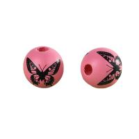 Wood Beads Round printing DIY 16mm Sold By PC