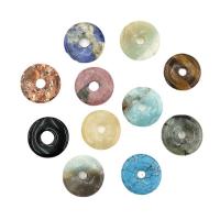 Gemstone Hängen Smycken, Ädelsten, Donut, polerad, slumpmässigt skickade, blandade färger, 10-50mm, Säljs av PC