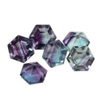 Fluorit Cabochon, Hexagon, polerad, DIY, blandade färger, 8x8mm, Säljs av PC