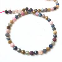 Mixed Edelsteen kralen, Natuursteen, met Saffier & Robijn, Ronde, DIY & verschillende grootte voor keus & gefacetteerde, gemengde kleuren, Per verkocht Ca 14.96 inch Strand