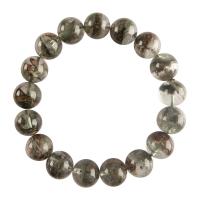 Green Phantom Quartz Bracelet Round multi-colored Sold Per 7.87 Inch Strand