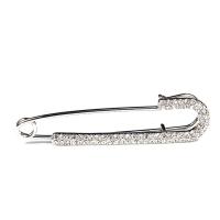 Zinklegierung Broschen, Kilt Pin, silberfarben plattiert, unisex & mit Strass, frei von Nickel, Blei & Kadmium, 72x17mm, 10PCs/Menge, verkauft von Menge