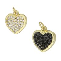 Cubic Zirconia Micro Pave Brass Pendant Heart gold color plated micro pave cubic zirconia Sold By PC