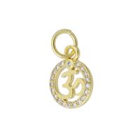 Cubic Zirconia Micro Pave Brass Pendant gold color plated micro pave cubic zirconia & hollow Approx 4mm Sold By PC