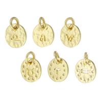 Cubic Zirconia Micro Pave Brass Pendant Flat Round gold color plated Approx 3mm Sold By PC