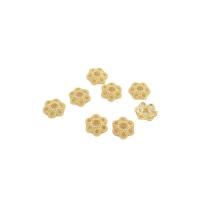 Brass Bead Cap Flower plated DIY golden 6mm Sold By PC