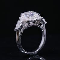 Strass vinger Ring, Messing, voor vrouw & met strass, gemengde kleuren, 17mm, Verkocht door PC