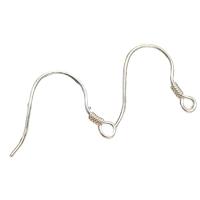 925 Ezüst Hook earwire, galvanizált, ezüst, 20x6mm, Által értékesített pár