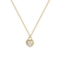 Collier d'acier titane, avec 2.4 chaînes de rallonge, Plaqué d'or, bijoux de mode & pavé de micro zircon & pour femme, doré, 11mm, Longueur 40 cm, Vendu par PC