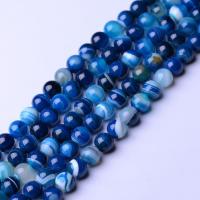 Natuurlijke Lace Agaat kralen, Blauwe Agaat, Ronde, DIY & verschillende grootte voor keus, blauw, Per verkocht Ca 15 inch Strand