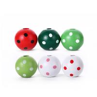 Wood Beads Schima Superba Round printing DIY 16mm Sold By PC