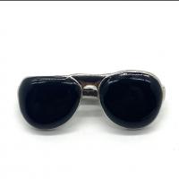 Zinc Alloy Enamel Pendants Glasses antique silver color plated Unisex black nickel lead & cadmium free Approx Sold By Bag