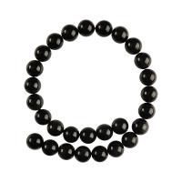 Natural Black Agaat kralen, Zwarte Agaat, Ronde, gepolijst, DIY & verschillende grootte voor keus, zwart, Gat:Ca 5mm, Per verkocht Ca 15.35 inch Strand