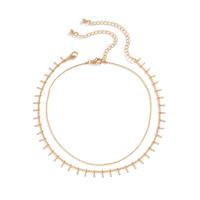 Collier de mode Multi couche, laiton, avec 2.7inch chaînes de rallonge, Placage de couleur d'or, 2 pièces & pour femme, protéger l'environnement, sans nickel, plomb et cadmium, Longueur Environ 11.8 pouce, Vendu par fixé