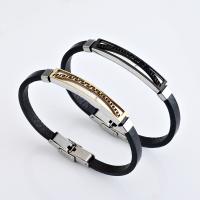 Acier titane bracelet, avec Cuir, unisexe, plus de couleurs à choisir, Longueur 20 cm, Vendu par PC