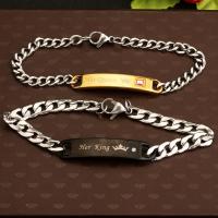 Cruach Tíotáiniam Bracelet, unisex, dubh, Fad 21 cm, Díolta De réir PC