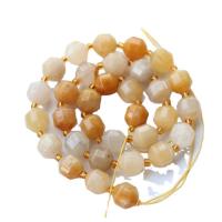 Jade Gul Bead, med Seedbead, Lantern, poleret, du kan DIY, gul, Solgt Per 39 cm Strand