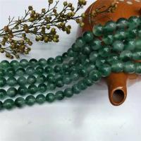 Natural Green Spot Stone Beads Round polished DIY green Sold By Strand