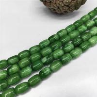 Kosmochlor+Jade Kosmochlor +Jade grânulos, miçangas, Balde, polido, DIY, verde, 10x14mm, Aprox 28PCs/Strand, vendido por Strand