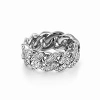 Indkøbskurv fingerring, Messing, forgyldt, Unisex & med rhinestone, flere farver til valg, nikkel, bly & cadmium fri, 7.80mm, Solgt af PC