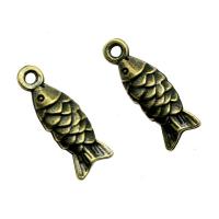 Sinc Alloy Pendants Ainmhithe, Éisc, plátáilte, jewelry faisin, dathanna níos mó le haghaidh rogha, nicil, luaidhe & caidmiam saor in aisce, 19x7mm, Díolta De réir PC