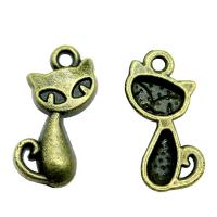 Zinc Alloy Animal Pendler, Cat, forgyldt, mode smykker, flere farver til valg, nikkel, bly & cadmium fri, 17x9mm, Solgt af PC