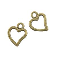 Colgantes de Aleación de Zinc en Forma de Corazón, chapado, Joyería, más colores para la opción, libre de níquel, plomo & cadmio, 10x8mm, Vendido por UD