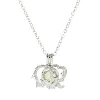 Luminated collana, lega in zinco, with 1.96inch extender chain, Elefante, placcato color platino, catena ovale & per la donna & luminoso & cavo, nessuno, assenza di nichel,piombo&cadmio, 23x22mm, Lunghezza Appross. 17.7 pollice, Venduto da PC