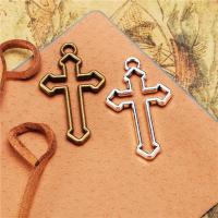 Zinklegering Cross Hangers, Zinc Alloy, Oversteken, plated, DIY & hol, meer kleuren voor de keuze, nikkel, lood en cadmium vrij, 22x38mm, Verkocht door PC