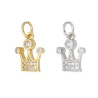 Cubic Zirconia Micro Pave Brass Pendant Crown plated micro pave cubic zirconia Approx 3mm Sold By PC