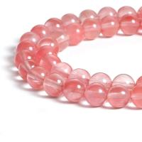 Cherry Quartz Kraal, Ronde, gepolijst, DIY, rood, Per verkocht 38 cm Strand