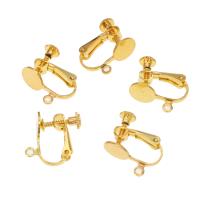 Brass Clip On Fülbevaló keresése, Sárgaréz, több színt a választás, 16x13x4mm, 500PC-k/Bag, Által értékesített Bag