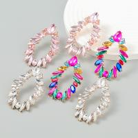 Rhinestone Earring Zinc Alloy fashion jewelry & for woman & with rhinestone Sold By Pair