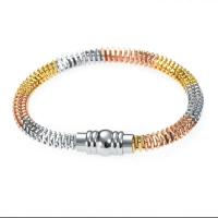 Bracelet d'acier titane, beignet, pour femme, couleurs mélangées, 6mm, Longueur Environ 7.48 pouce, Vendu par PC