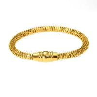 Bracelet d'acier titane, beignet, pour femme, doré, 6mm, Longueur Environ 7.48 pouce, Vendu par PC