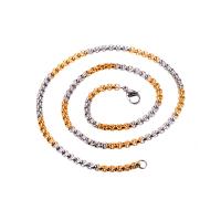 Stainless Steel Chain Necklace 316 Stainless Steel Vacuum Ion Plating Unisex mixed colors Sold By PC