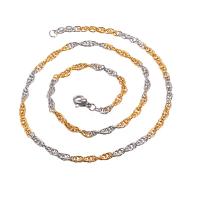 Ketting van edelstaal ketting, 304 roestvrij staal, verschillende lengte voor keuze & uniseks, gemengde kleuren, 3.10mm, Verkocht door PC