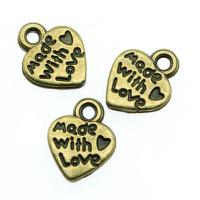 Zinc Alloy Heart Pendler, forgyldt, mode smykker, flere farver til valg, nikkel, bly & cadmium fri, 10mm, Solgt af PC