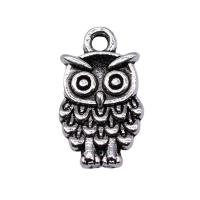 Zinc Alloy Animal Pendler, Owl, sølvfarvet forgyldt, mode smykker, sølv, nikkel, bly & cadmium fri, 13x8mm, Solgt af PC